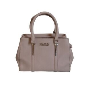 Reaction Kenneth Cole Pink Beige Triple Entry Satchel Handbag Fair Condition
